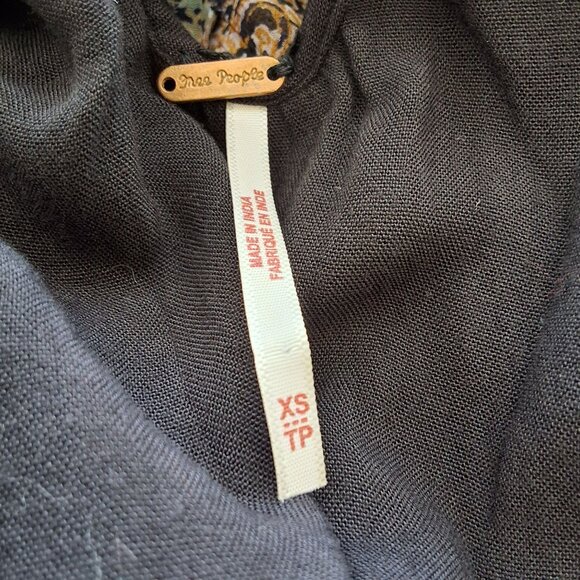 Free People Gabi Tunic Mini Dress/Top Blue Floral Retro Dramatic Hippie XS - Picture 8 of 10